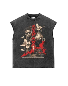 RUSH AWA OVRSZD ACID WASH SLVLSS T