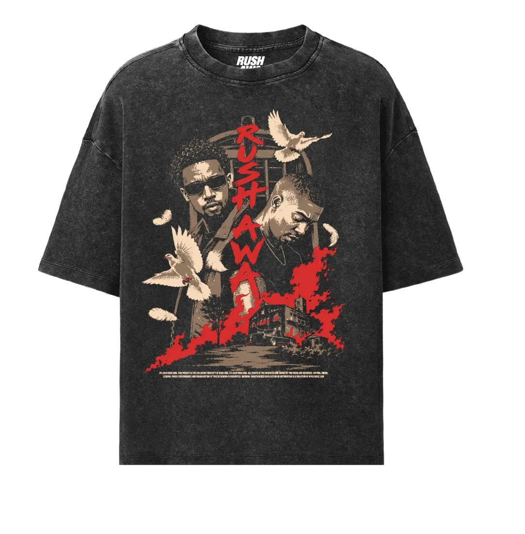 RUSH AWA OVRSZD ACID WASH T