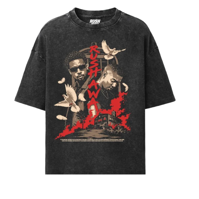RUSH AWA OVRSZD ACID WASH T